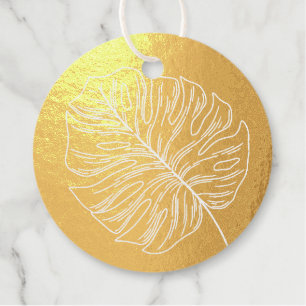 Monstera Leaf Foil Favour Tag