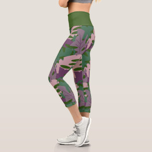 Monstera Leaf Greenery Plant   Capri Leggings
