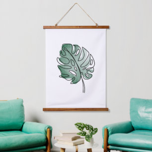 Monstera leaf hanging tapestry