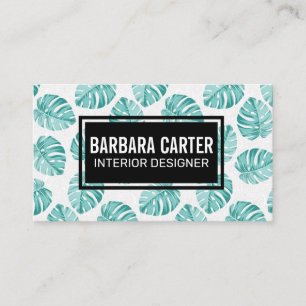 Monstera Leaf Pattern Business Card