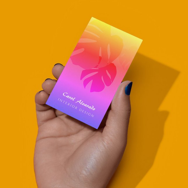  Monstera Leaf Rainbow  Business Card (Creator Uploaded)