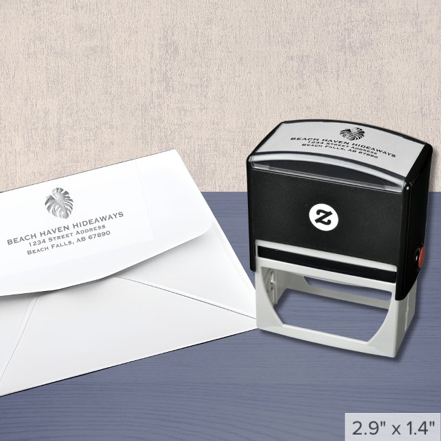 Monstera Leaf Return Address Self-inking Stamp (Creator Uploaded)