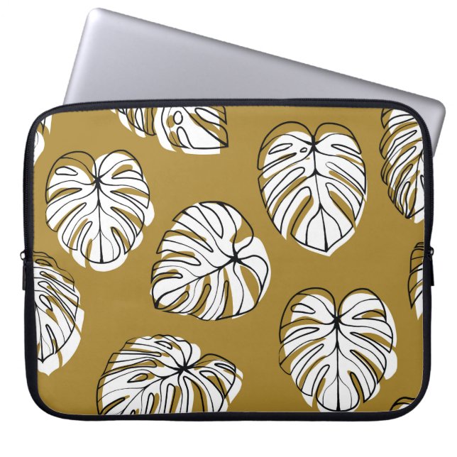 Monstera Leaf, Textile Seamless Pattern. Laptop Sleeve (Front)