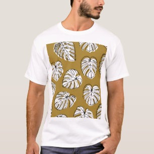 Monstera Leaf, Textile Seamless Pattern. T-Shirt