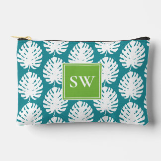 Monstera Leaf Tropical Coastal Modern Accessory Pouch