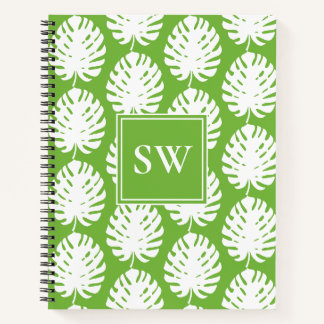 Monstera Leaf Tropical Coastal Modern Notebook