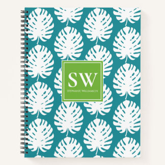 Monstera Leaf Tropical Coastal Modern Notebook
