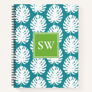 Monstera Leaf Tropical Coastal Modern Notebook