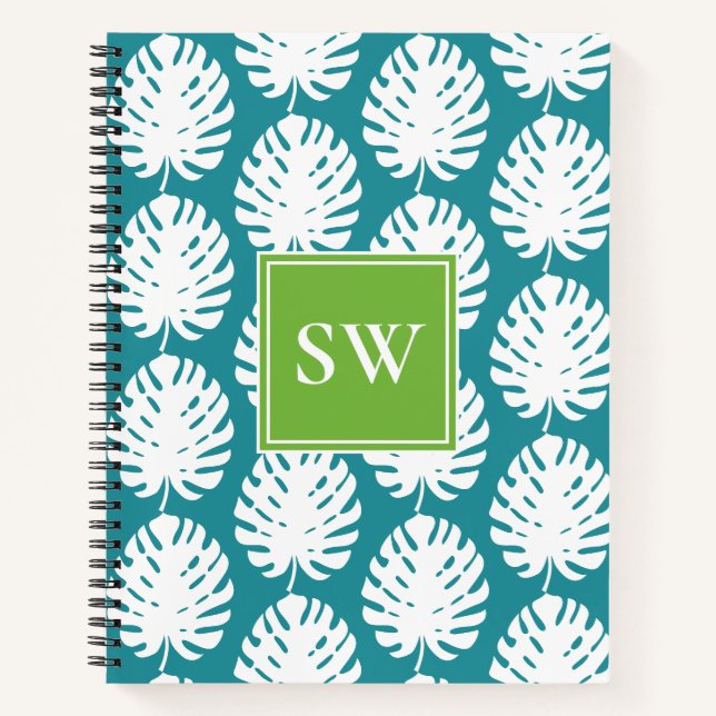 Monstera Leaf Tropical Coastal Modern            Notebook (Front)