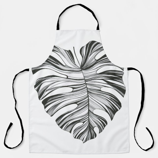 Monstera Leaf: Tropical Natural Element. Apron (Front)