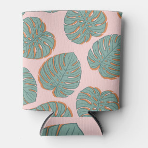 Monstera Leaf: Tropical Vintage Pattern Can Cooler