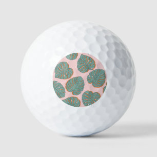 Monstera Leaf: Tropical Vintage Pattern Golf Balls