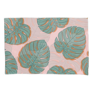Monstera Leaf: Tropical Vintage Pattern Pillowcase