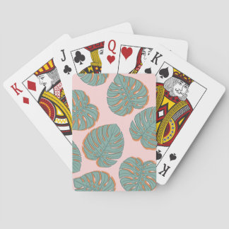 Monstera Leaf: Tropical Vintage Pattern Playing Cards
