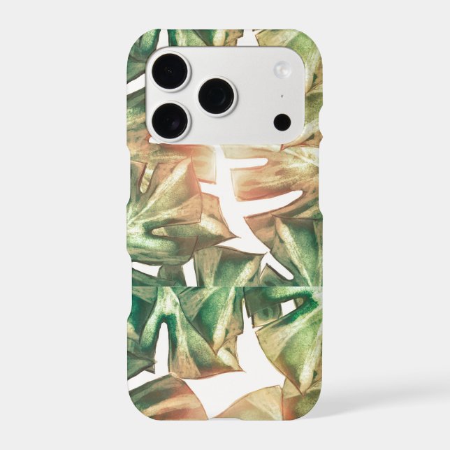 Monstera Leaf Watercolor Pattern – Lush Green Urba (Back)