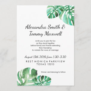 Monstera Leaf Wedding Invitation