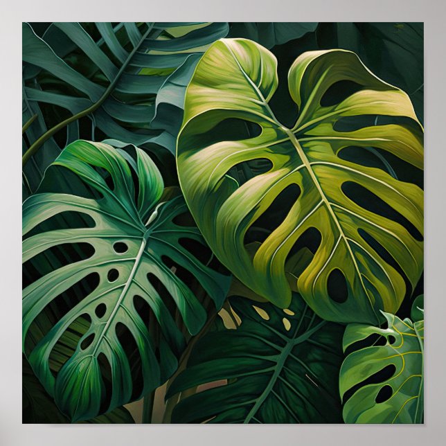 Monstera Leaves Art Print Poster (Front)