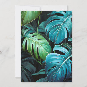 Monstera Leaves Botanical Tropical Jungle Foliage  Holiday Card