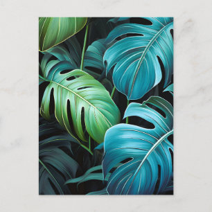 Monstera Leaves Botanical Tropical Jungle Foliage Holiday Postcard