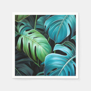Monstera Leaves Botanical Tropical Jungle Foliage  Napkin
