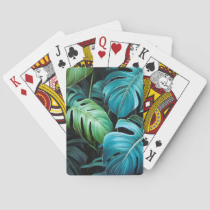 Monstera Leaves Botanical Tropical Jungle Foliage Playing Cards