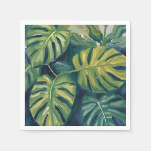 Monstera Leaves Botanical Watercolor Napkin