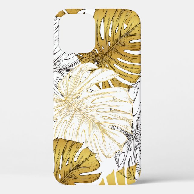 Monstera Leaves: Golden White Case-Mate iPhone Case (Back)