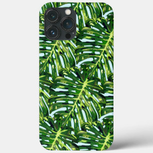Monstera Leaves Greenery iPhone 13 Pro Max Case