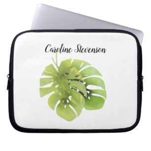 Monstera leaves laptop sleeve