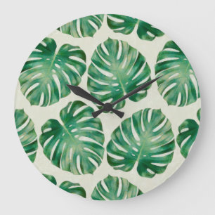 Monstera leaves large clock