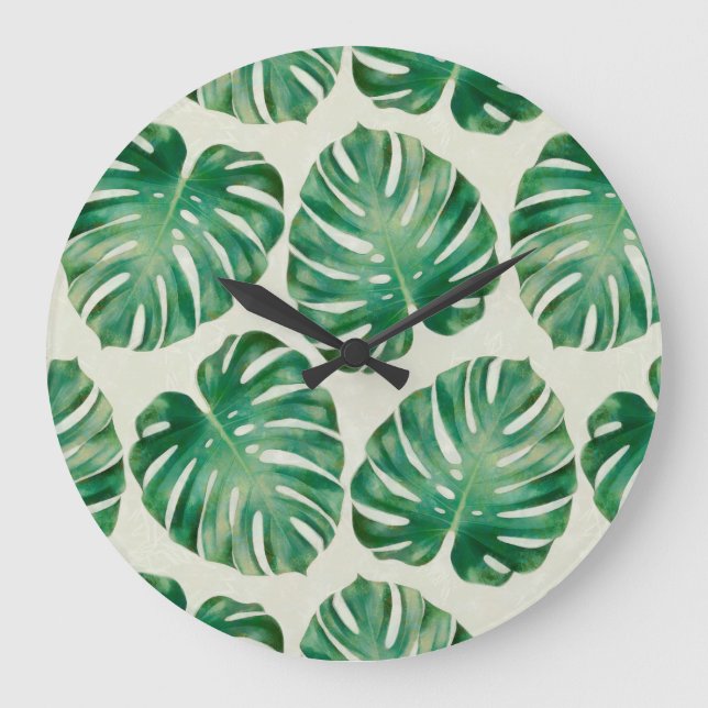 Monstera leaves large clock (Front)