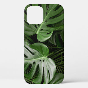Monstera leaves, luxury tropical layout. iPhone 12 case