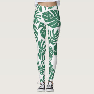 Monstera leaves seamless, decorative pattern. leggings