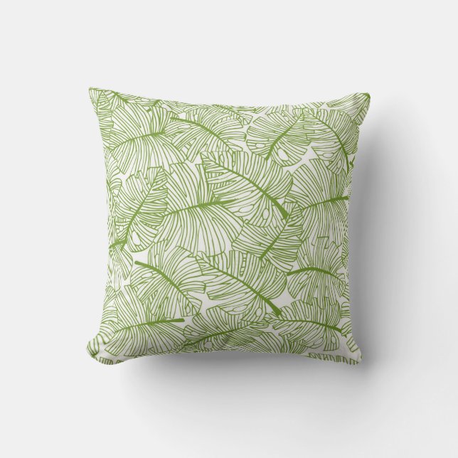 Monstera leaves, seamless floral design. cushion (Front)