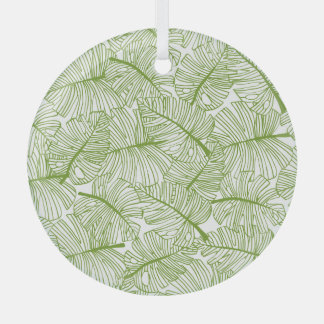 Monstera leaves, seamless floral design. glass tree decoration