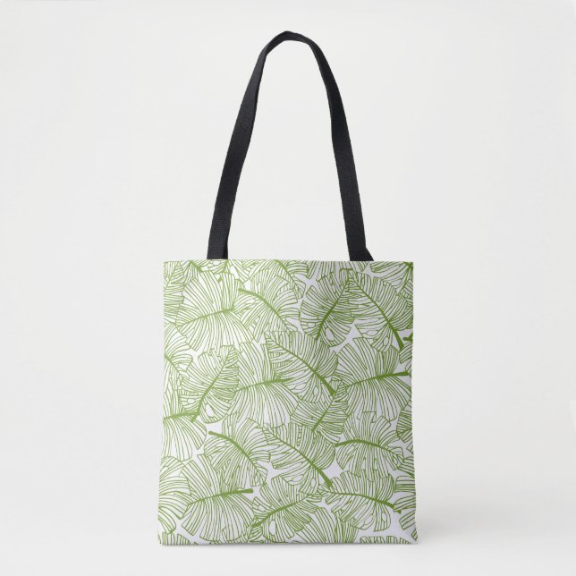 Monstera leaves, seamless floral design. tote bag (Front)