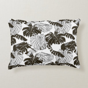 Monstera leaves seamless pattern decorative cushion