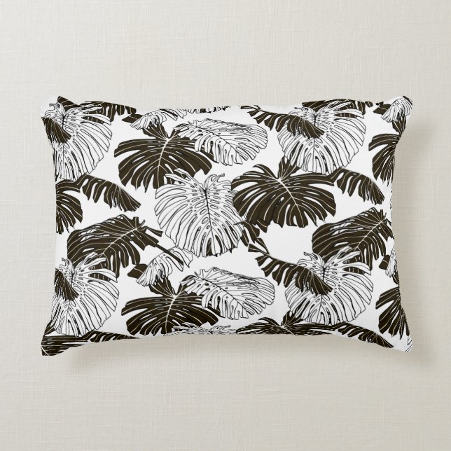 Monstera leaves seamless pattern decorative cushion (Front)