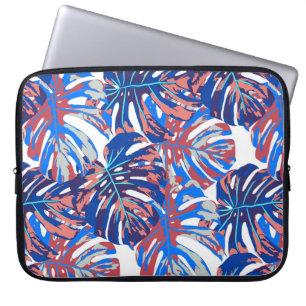 Monstera leaves seamless pattern laptop sleeve