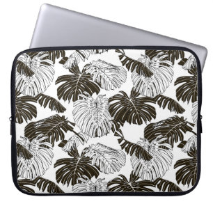 Monstera leaves seamless pattern laptop sleeve