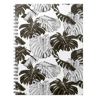 Monstera leaves seamless pattern notebook