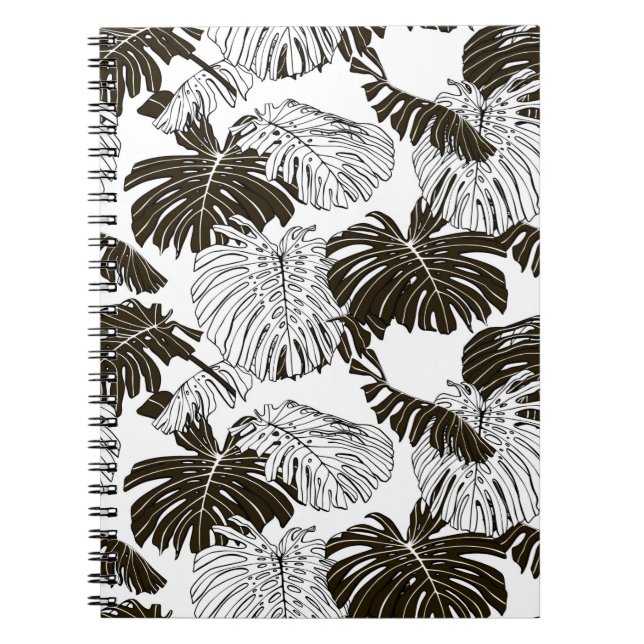 Monstera leaves seamless pattern notebook (Front)
