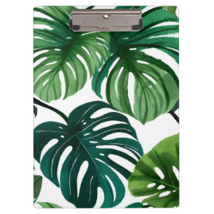 Monstera Leaves   Simple Modern Watercolor Clipboard