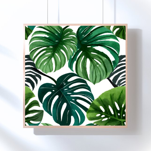 Monstera Leaves | Simple Modern Watercolor Poster (Creator Uploaded)
