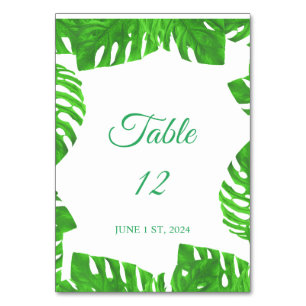 Monstera Leaves Thunder_Cove Table Number