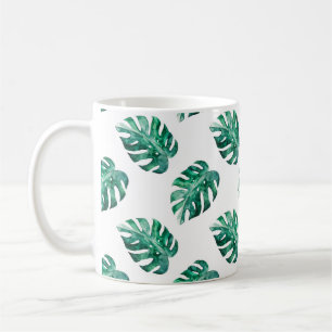 Monstera leaves. Tropical illustration pattern Coffee Mug