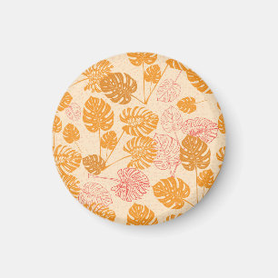 Monstera leaves: tropical silhouette seamless magnet