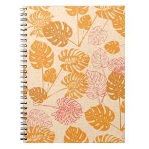 Monstera leaves: tropical silhouette seamless notebook