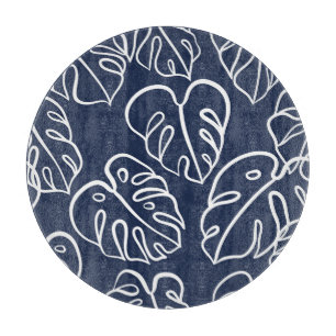 Monstera Leaves: Vintage Hand Drawn. Cutting Board