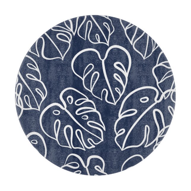 Monstera Leaves: Vintage Hand Drawn. Cutting Board (Front)